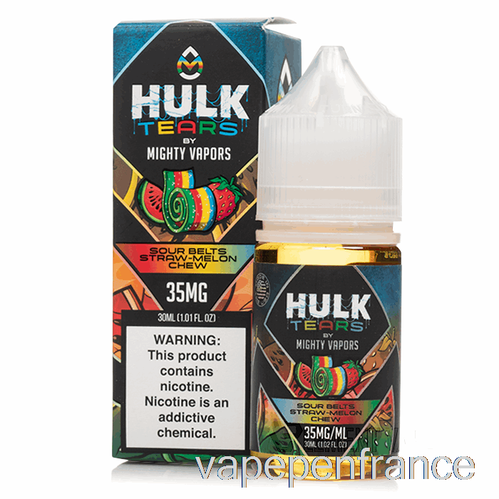 Ceintures Aigres Paille Melon à Mâcher - Sels De Larmes De Hulk - 30 Ml 35 Mg Stylo Vape